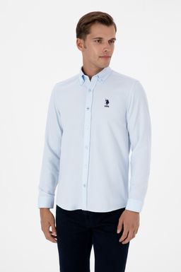 Erkek A__k Mavi Uzun Kollu Basic G_mlek Sepette S_rpriz _ndirim - U.s. polo assn фото 3