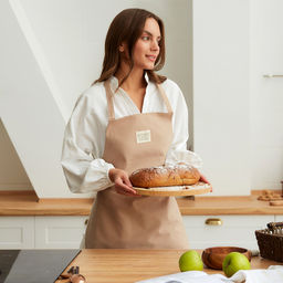 Фартук кухонный «Этель» Kitchen, 60×70 см, 100% хлопок, саржа 220 г/м², бежевый