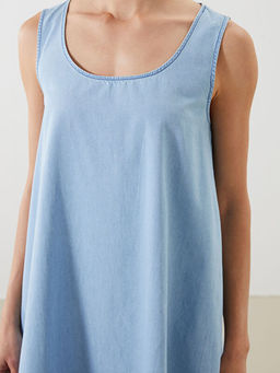 U Yaka Mini Jean Elbise