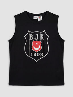 Bisiklet Yaka Be?ikta? Bask?l? Erkek ?ocuk Atlet