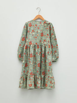 Bisiklet Yaka Desenli Uzun Kollu K?z ?ocuk Elbise - Waikiki фото 2