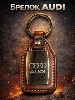 Цена за 2 шт. Брелок кожаный "Знаки авто. Audi" (KS-929)