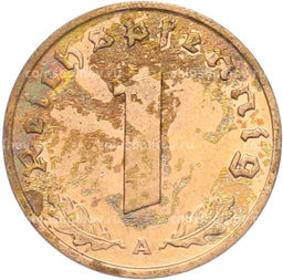 Монета 1 рейхспфенниг 1937 года A Германия