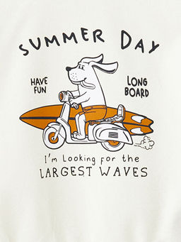 Bisiklet Yaka Uzun Kollu Bask?l? Erkek Bebek Sweatshirt - Waikiki фото 2