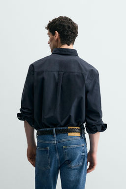 CAMISA REGULAR FIT ALGOD?N / Azul - Zara фото 3