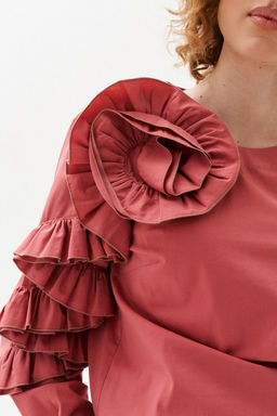 Блузка с декоративным элементом оригами Joan (Цвет: Ягодный) - Morozov Amavie фото 6