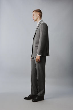 PANTAL?N TRAJE RAYA DIPLOM?TICA CON LANA / Gris - Zara фото 4