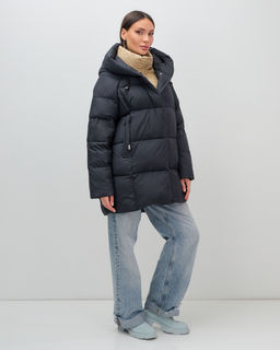 Куртка двубортная женская зимняя с капюшоном черного цвета 7736Ch Бренд: Visdeer  фото 14