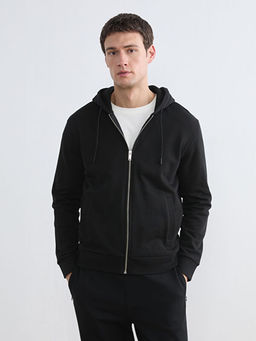 Kap??onlu Erkek Fermuarl? Sweatshirt