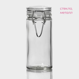 Банка для сыпучих продуктов Доляна «Галерея», 100 мл, 6.5×10.6 см, с бугельным замком, стекло