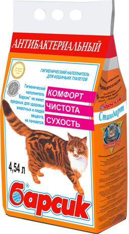 Барсик впитывающий наполнитель (Антибактериальный) на 4,54 л 92001