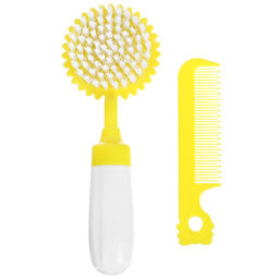 Расчёска детская, щётка для волос в наборе с погремушкой «Львёнок»