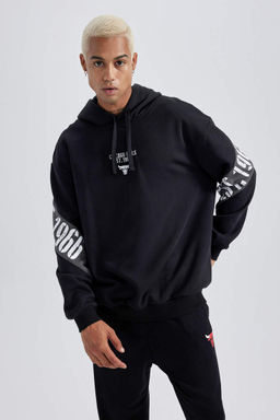 DeFactoFit Толстовка свободного покроя с капюшоном NBA Chicago Bulls  фото 3