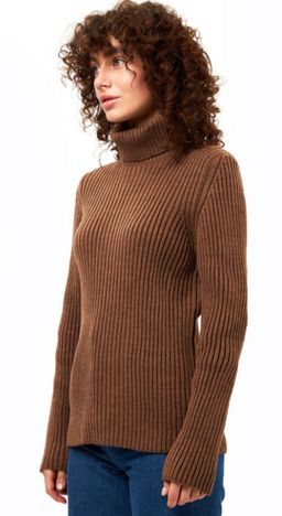 Водолазка из верблюжьей шерсти женская Лапша SOFT, цвет Кофейный