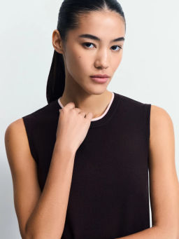 Вязаный жилет из вискозы / Zarina фото 5