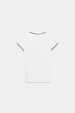 T-SHIRT WITH METALLIC THREAD TRIM - Zara фото 16