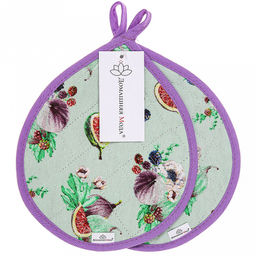 "Инжир К" Кухонный комплект: прихватка 20х25см "Капелька" - 2шт, хлопок "Премиум" 191г/м2 - хлопок 100%, наполнитель - ватин 280гр/м2, "Домашняя мода" (Россия)