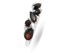 Кольцо из серебра гранат, Аделина