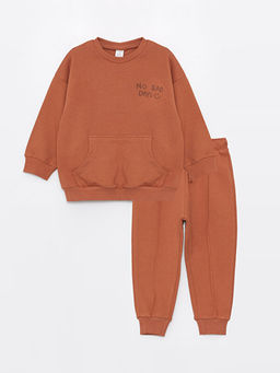 Bisiklet Yaka Erkek Bebek Sweatshirt ve E?ofman Alt 2li