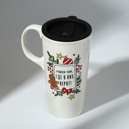 Кружка керамическая с крышкой «Чудеса там, где в них верят», 550 мл, цвет белый