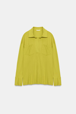 CAMISETA POLO BOLSILLOS / Verde manzana - Zara фото 5