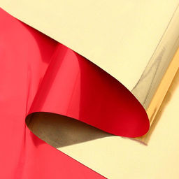 Полисилк для декора и флористики, двусторонний, золотой, красный, рулон 1шт., 1 х 20 м