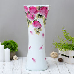 Ваза «Фелисия», 15×38 см, стекло, белая