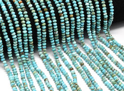 Бусины из бирюзы рондель гр.4*3мм, 38см, 124 бусин Радуга камня