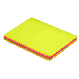 Блок с липким краем 76 мм х 102 мм, 100 листов, флуоресцентные, 5 цветов