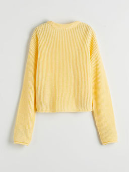 Bisiklet Yaka K?z ?ocuk Triko Kazak