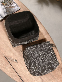 Корзинка плетёная «Бонтанг», 24×24×15 см, бамбук, тёмная