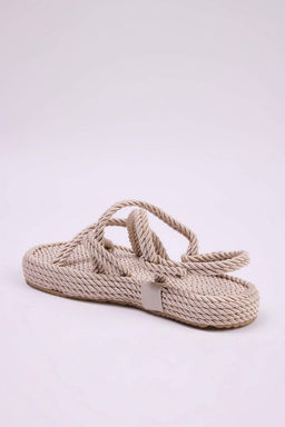 Bej Capraz Bantl? Halat Ipli Ka?nTaban Kad?n Has?r Sandalet TAKSS25SD00068 - Trendyolmilla фото 4