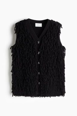 Sueter sin mangas en mezcla de lana con flecos - H&m фото 5