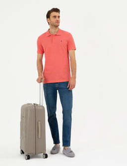 Mercan Slim Fit %100 Pamuk Polo Yaka Basic Ti__rt