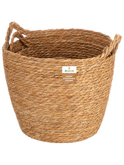 Набор 3 плетеных корзин д/хранения 32*26,5*22 см, 37*30,5*30 см, 45*32,5*31 см, водный гиацинт