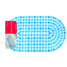 Коврик в ванную "Хрусталики" 38х69см с присосками прозрачный, овальный, цвета микс (Китай)