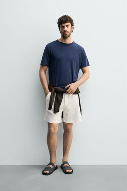 BERMUDA JOGGER ESTRUCTURA WAFFLE / Blanco roto