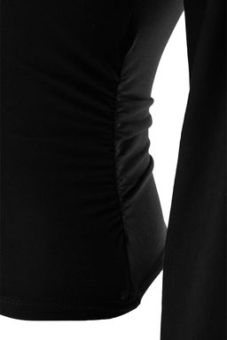 Siyah-Ekru 2li Paket D_z Fitted Bisiklet Yaka B_zg_l_ Pamuklu _rme Bluz TWOAW27BZ00047