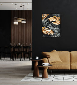 ФРЕЯ PNB/PLPT-284 Набор для раскрашивания по номерам ( с поталью ) 50 х 40 см Золотая монстера