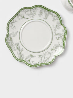 Чайная пара WY Bloomware, 2 предмета; чашка 220 мл, блюдце 15 см, фарфор, белая, зелёная