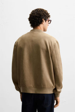 FAUX SUEDE BOMBER JACKET - Zara фото 3