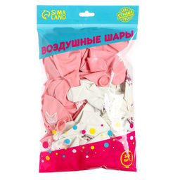 Воздушные шары латексные 12" «День рождения девочки. Для селфи», 50 шт.