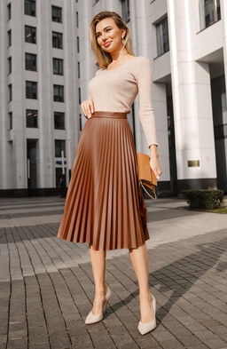 Юбка гофре карамельный