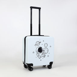 Чемодан детский на колёсах 39 л (S), на молнии, с кодовым замком, 4 колеса, белый