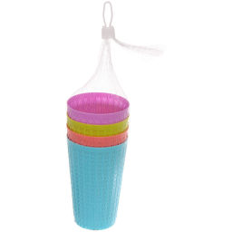 Цена за 2 шт. Стакан пластиковый 500мл "Плетение" в наборе 4шт, микс цветов