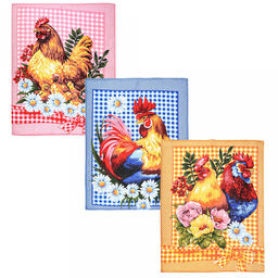 Салфетка хозяйственная 50х60см "Домашнее хозяйство", набор 3шт, вафельное полотно, хлопок 100%, плотность 245г/м2, на картоне, "Домашняя мода" (Россия)