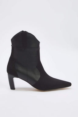 Siyah Suet Deri Detayl? Topuklu Kad?n Bilekte Bot
TAKAW26BO00048 - Trendyolmilla фото 10