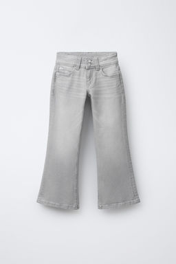 JEANS FLARE DOBLE BOT?N / Gris