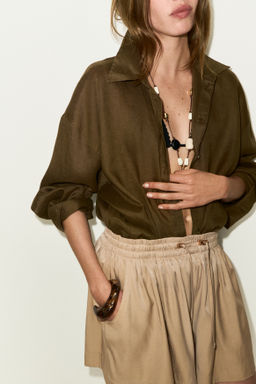 Pantal?n corto con cord?n de ajuste - H&m фото 7