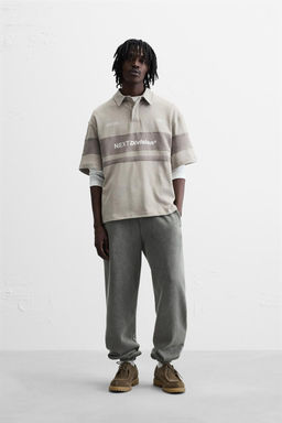 WASHED COLOUR BLOCK POLO SHIRT